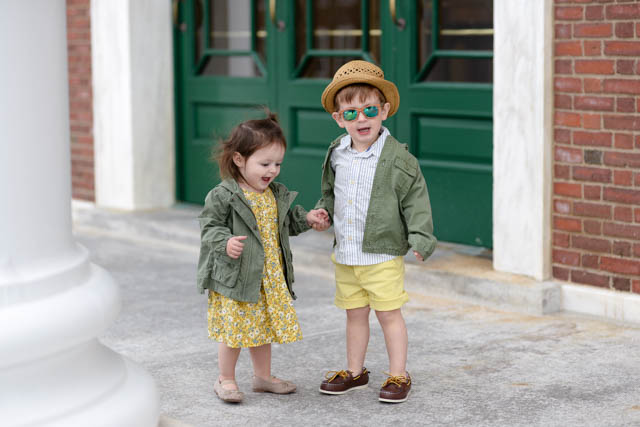 boy and girl matching easter outfits