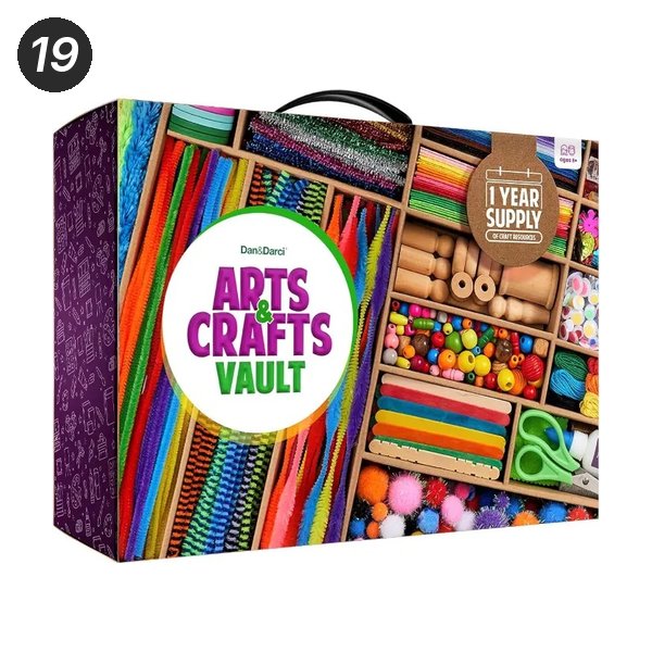 19. Dan&Darci Arts and Crafts Vault + Mini Glue Gun, a gift for 10 year old girls