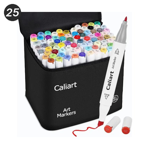 25. Caliart Dual Tip Artist Markers, 81 Colors, a gift for 10 year old girls