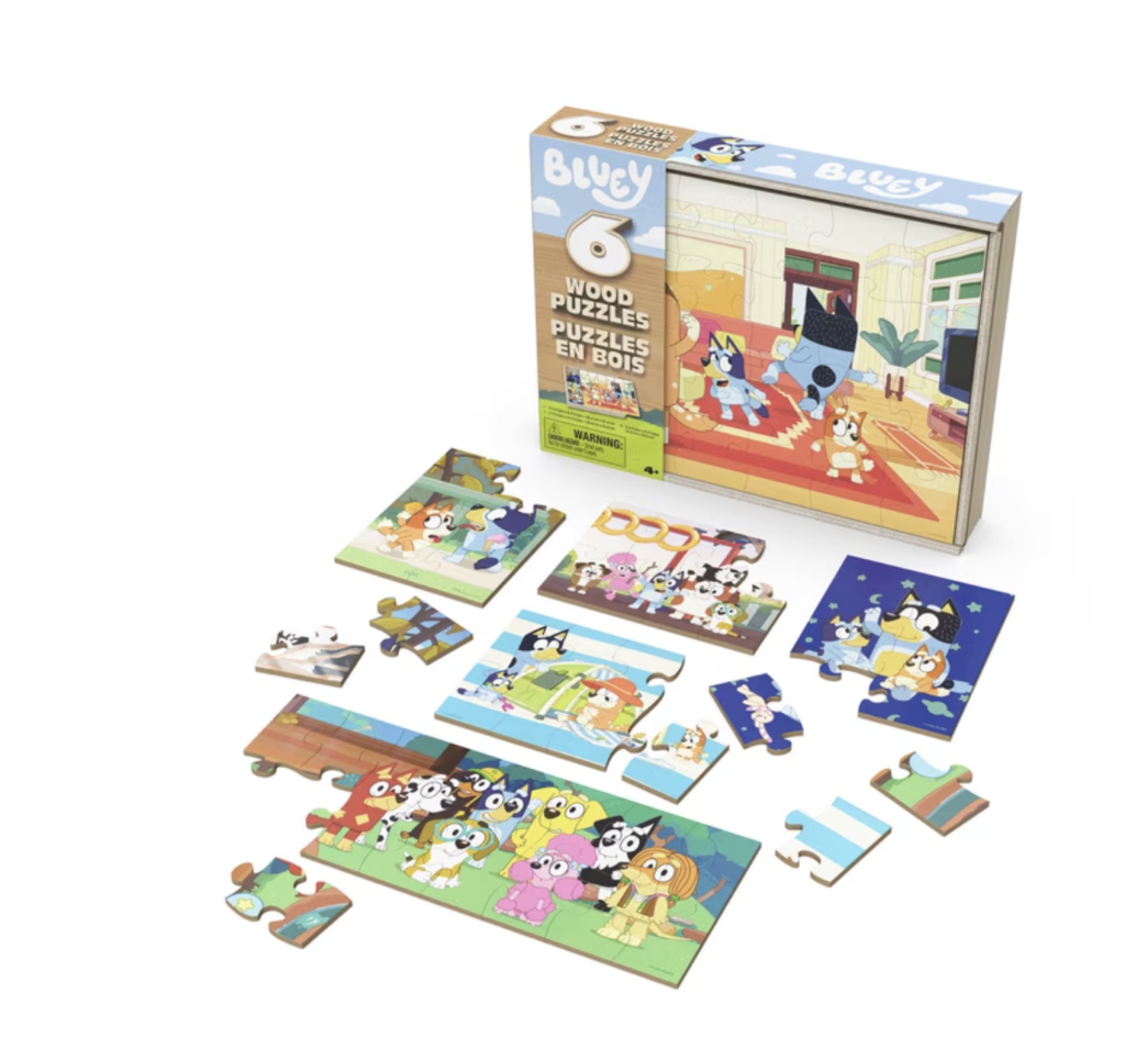 Bluey 6-Pack Wood Puzzles