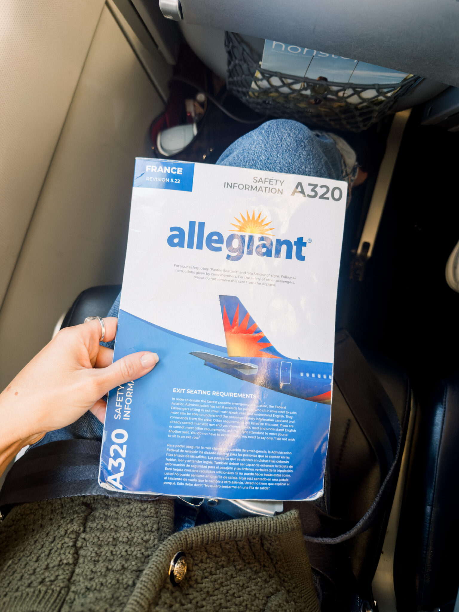 allegiant seat on an an airplane