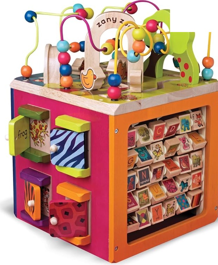 B. toys wooden activity cube