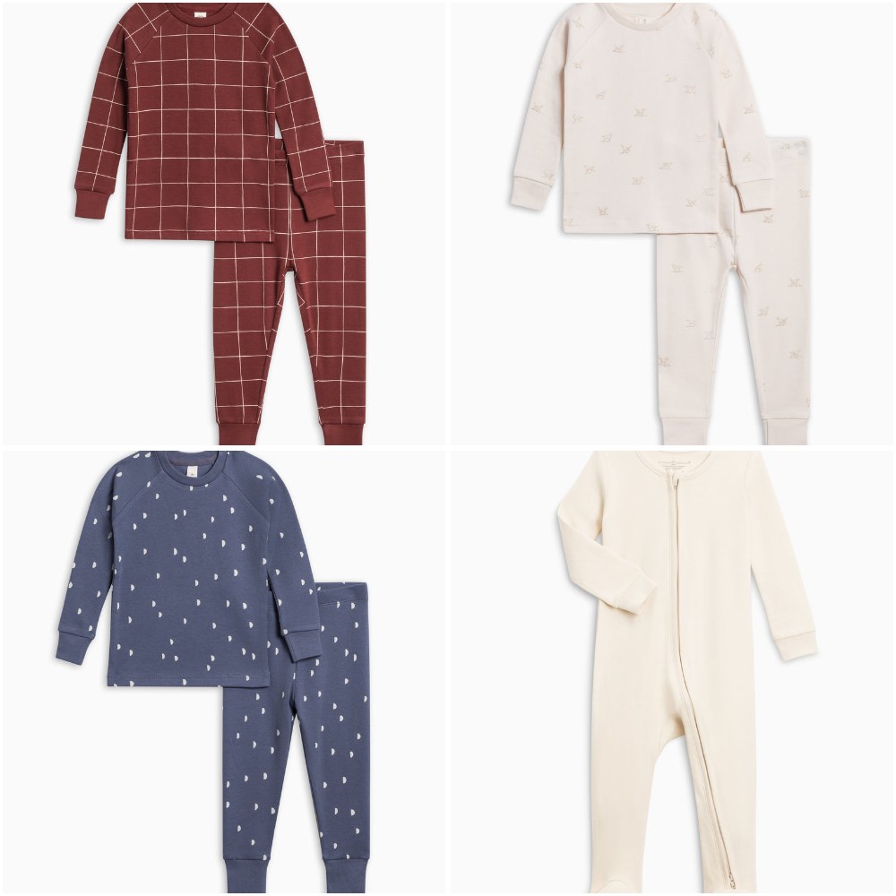 Colored Organics organic cotton jammie sets and Peyton zipper sleeper