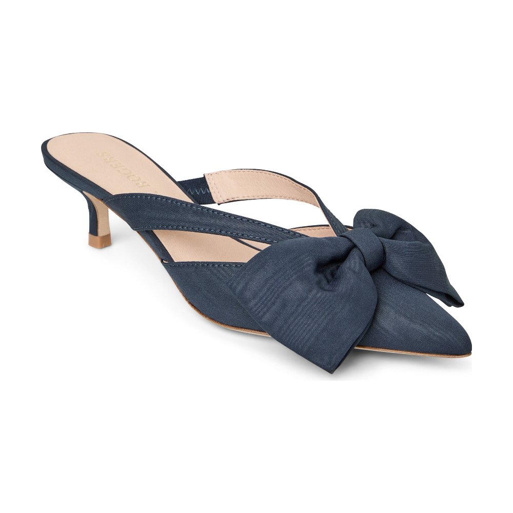 Jack Rogers Cynthia bow pointed-toe mule with a low heel