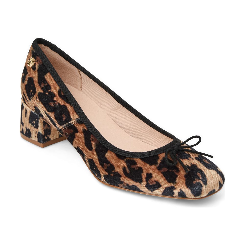 Jack Rogers Maddy square-toe block heel pump in leopard