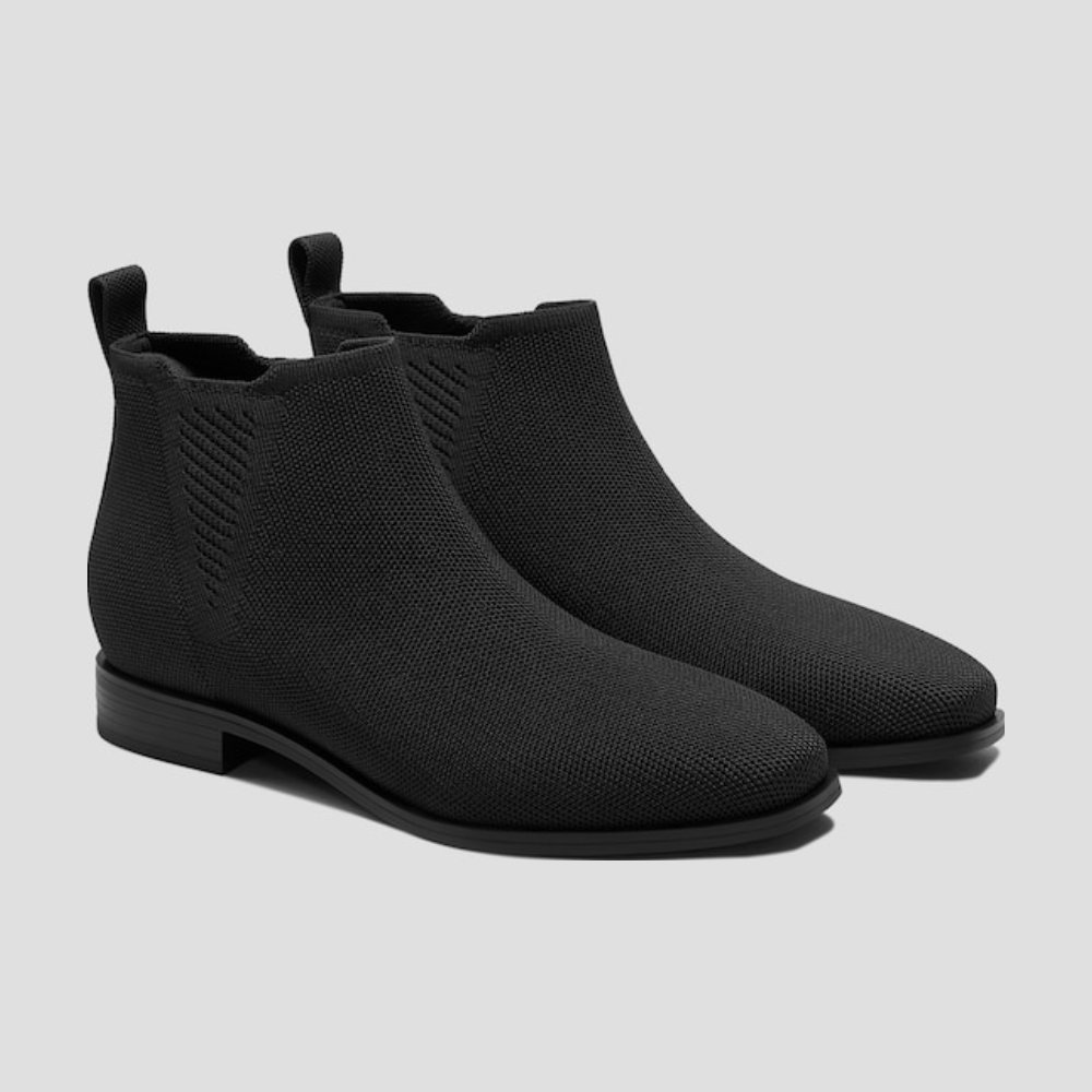 Vivaia Ryan slip-on square-toe Chelsea boot in black, a hands-free boot